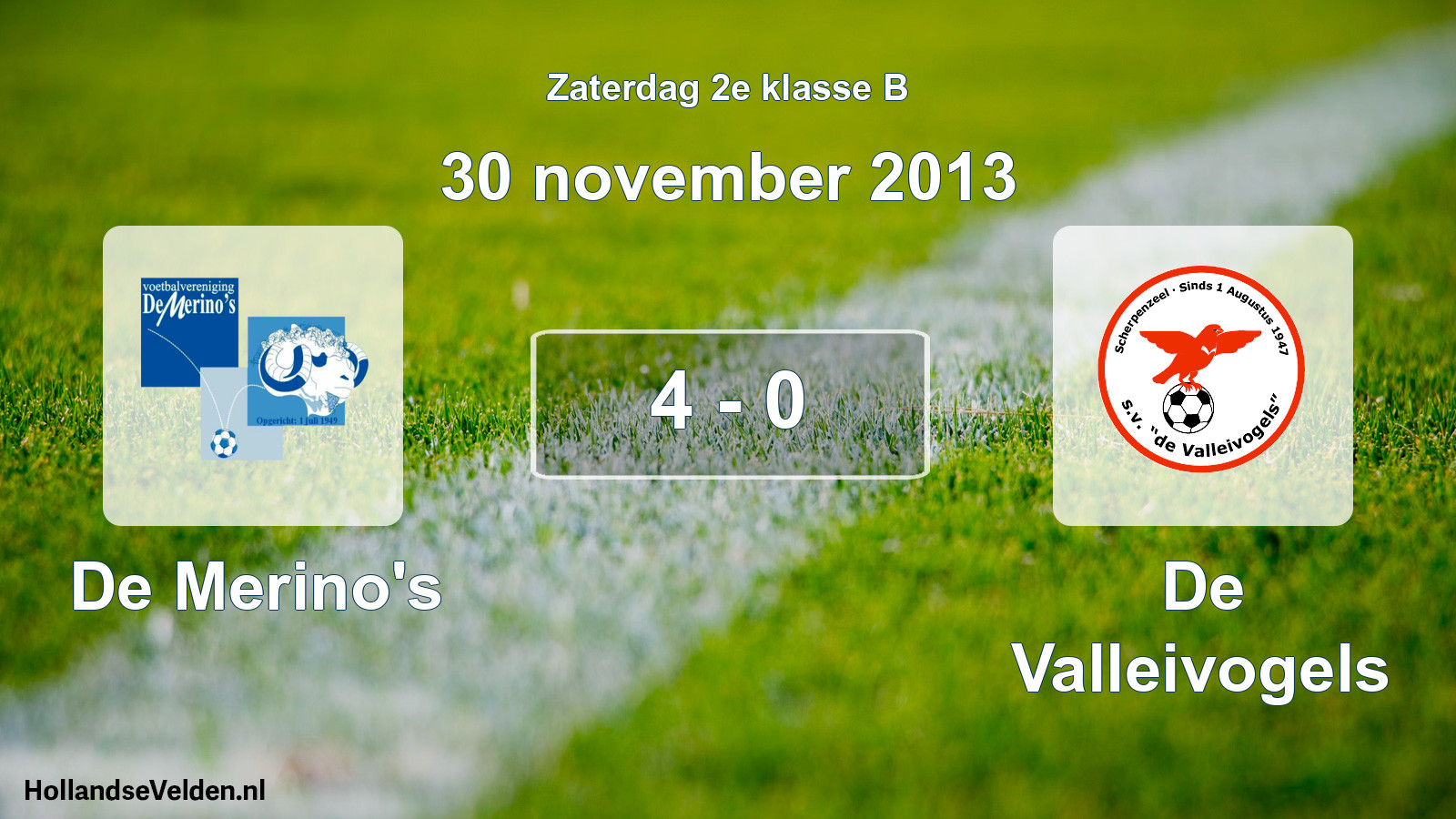 Total number of matches played: De Merino's - De Valleivogels 4 - 0 (30 November 2013)