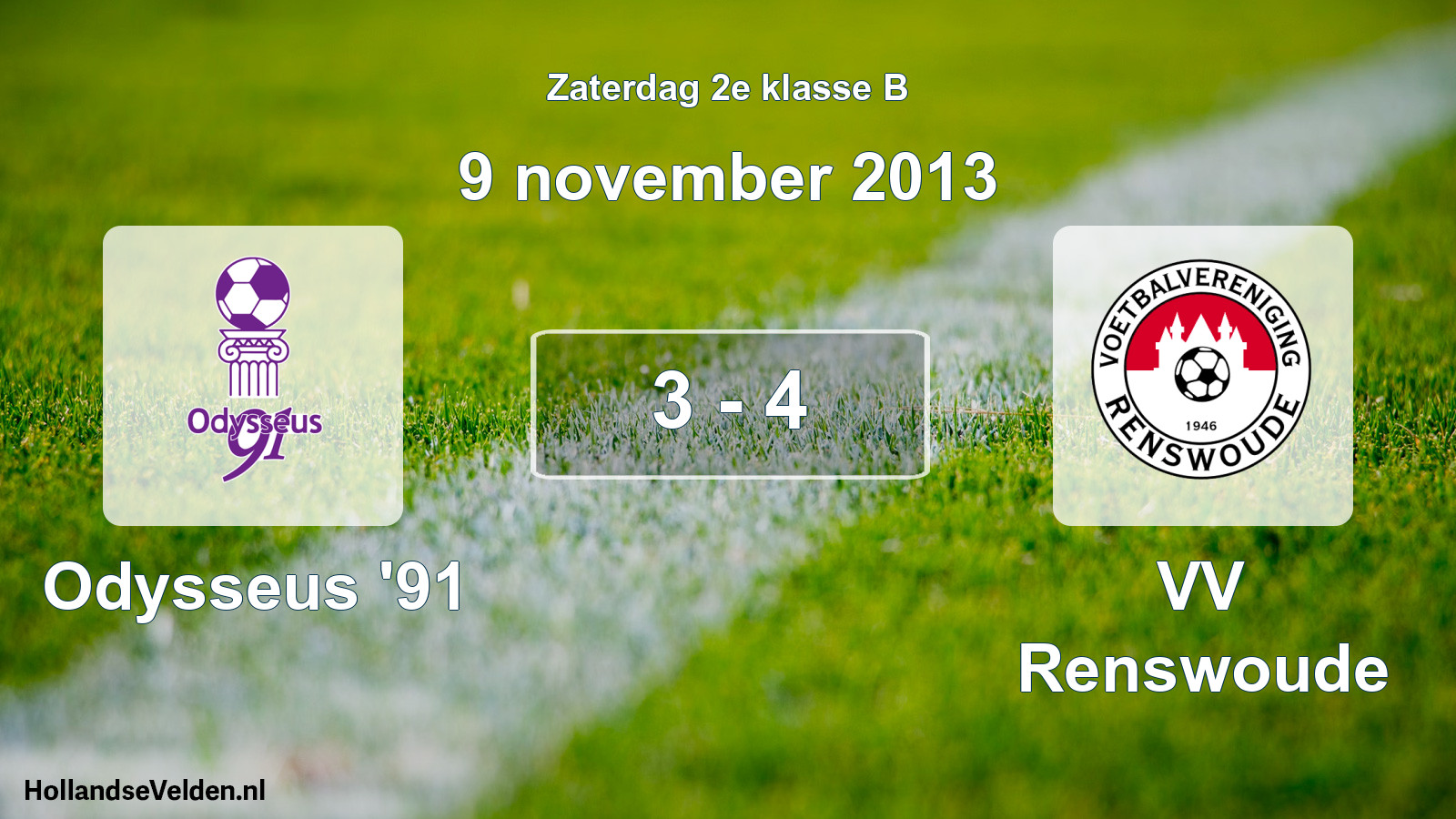 Total number of matches played: Odysseus '91 - VV Renswoude 3 - 4 (9 November 2013)
