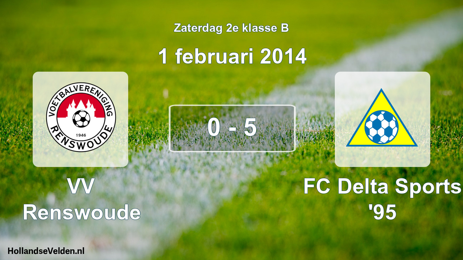 Total number of matches played: VV Renswoude - FC Delta Sports '95 0 - 5 (1 February 2014)