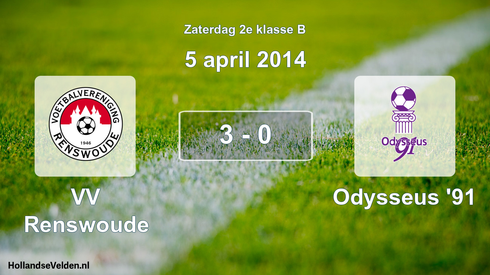 Total number of matches played: VV Renswoude - Odysseus '91 3 - 0 (5 April 2014)