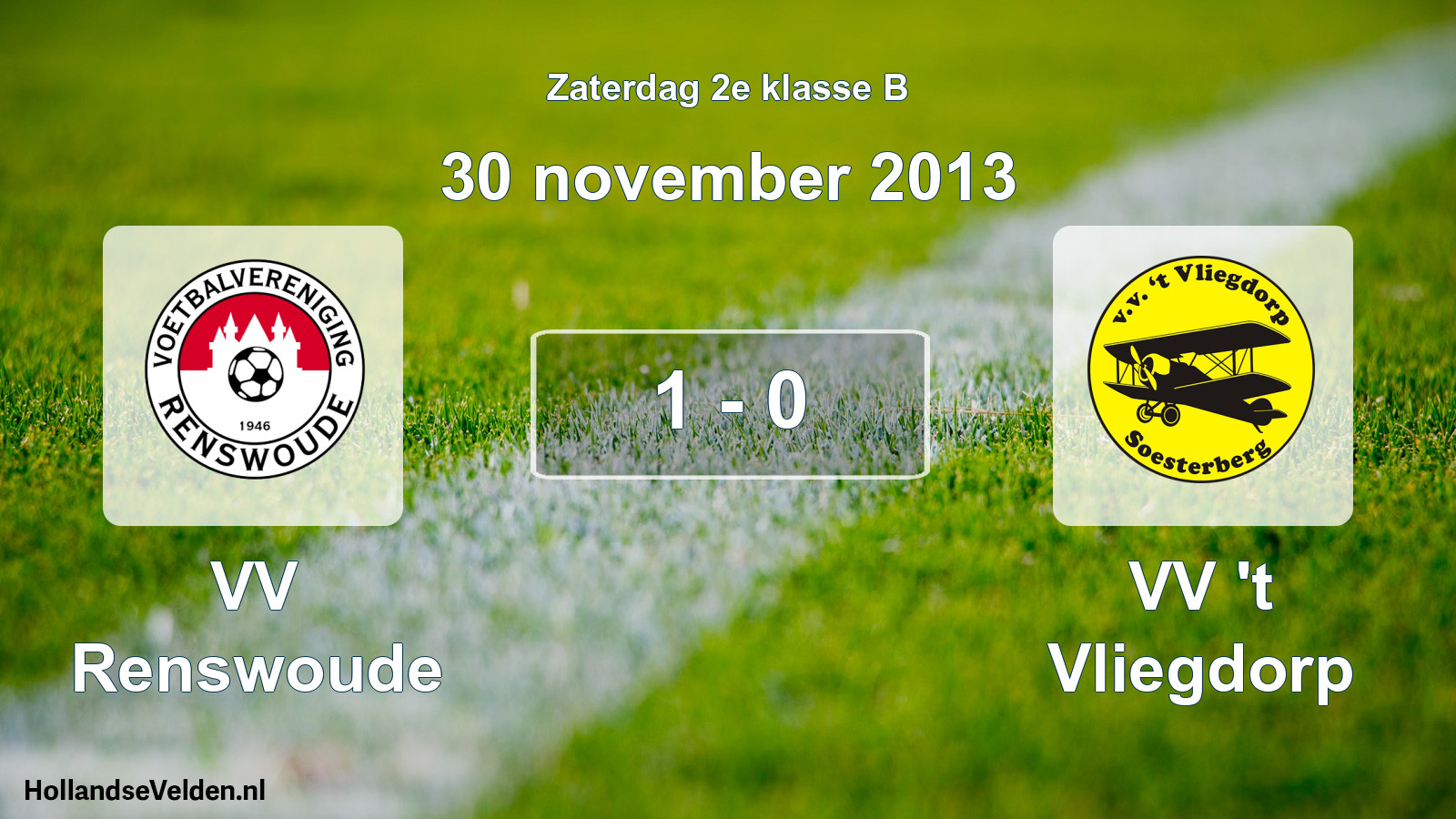 Total number of matches played: VV Renswoude - VV 't Vliegdorp 1 - 0 (30 November 2013)