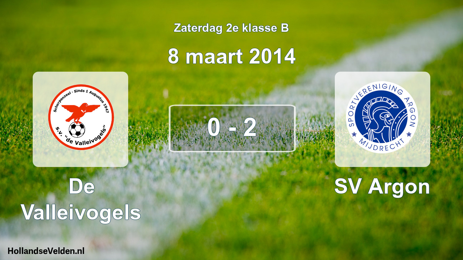 Total number of matches played: De Valleivogels - SV Argon 0 - 2 (8 March 2014)