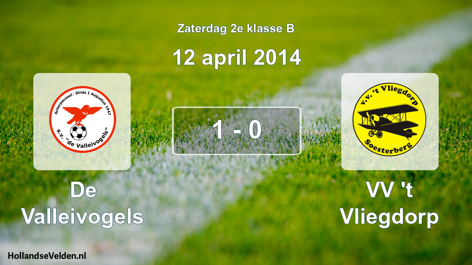 Total number of matches played: De Valleivogels - VV 't Vliegdorp 1 - 0 (12 April 2014)