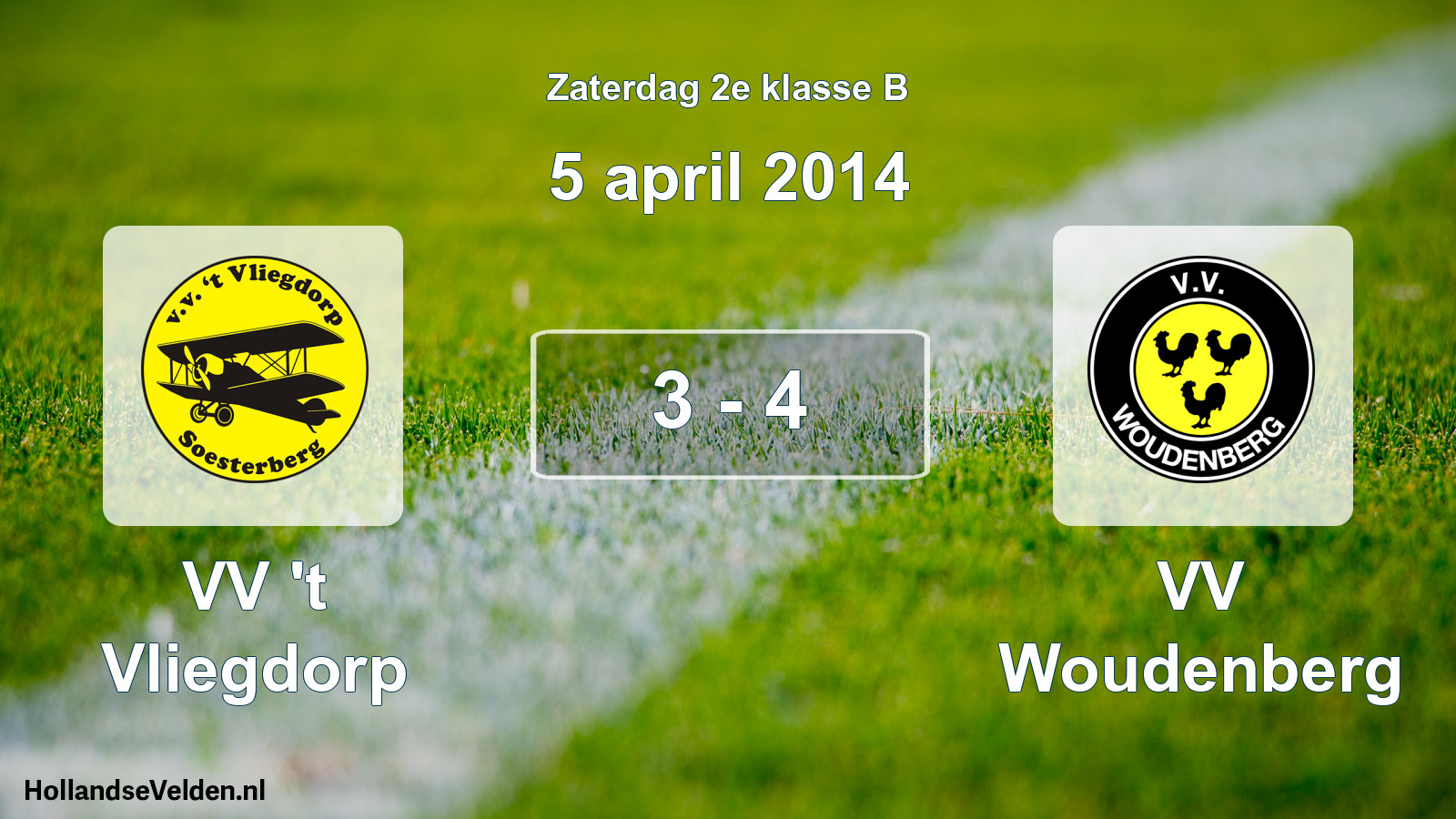 Total number of matches played: VV 't Vliegdorp - VV Woudenberg 3 - 4 (5 April 2014)