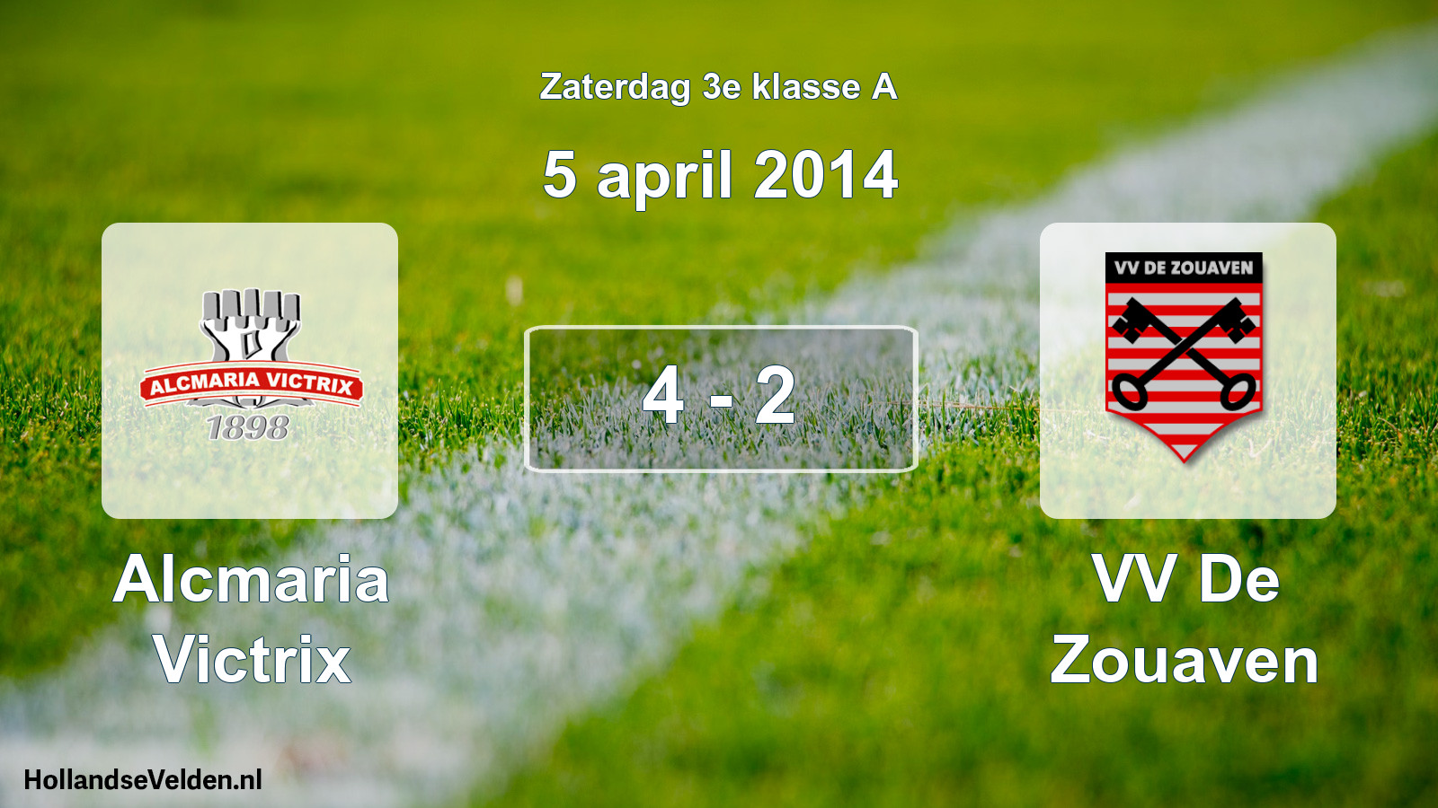 Total number of matches played: Alcmaria Victrix - VV De Zouaven 4 - 2 (5 April 2014)