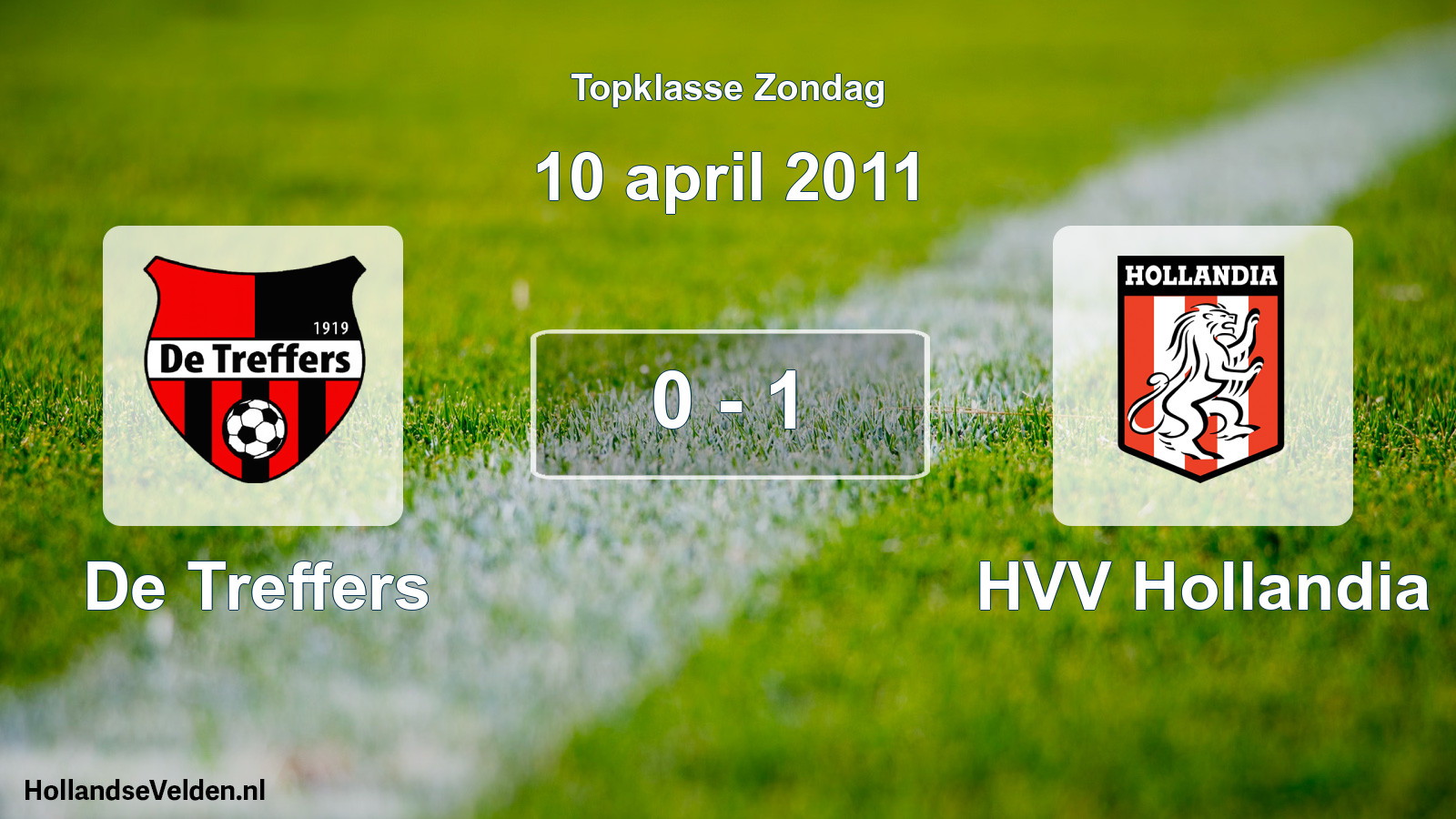 Total number of matches played: De Treffers - HVV Hollandia 0 - 1 (10 April 2011)