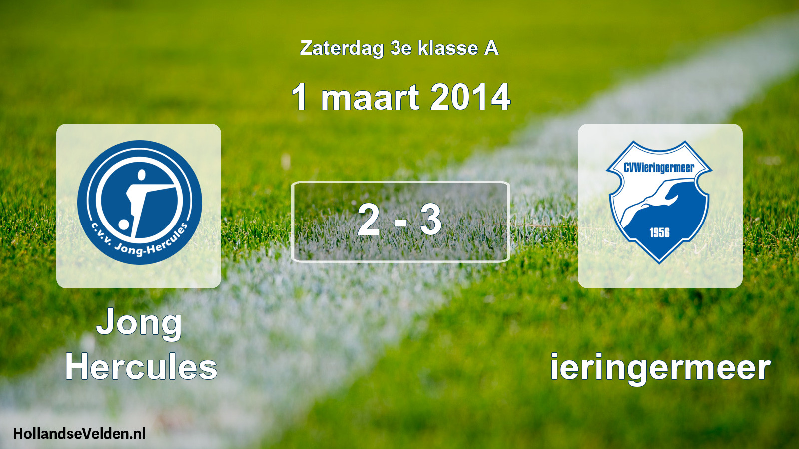 Total number of matches played: Jong Hercules - Wieringermeer 2 - 3 (1 March 2014)