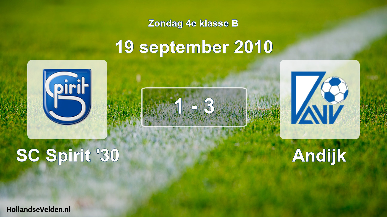 Total number of matches played: SC Spirit '30 - Andijk 1 - 3 (19 September 2010)