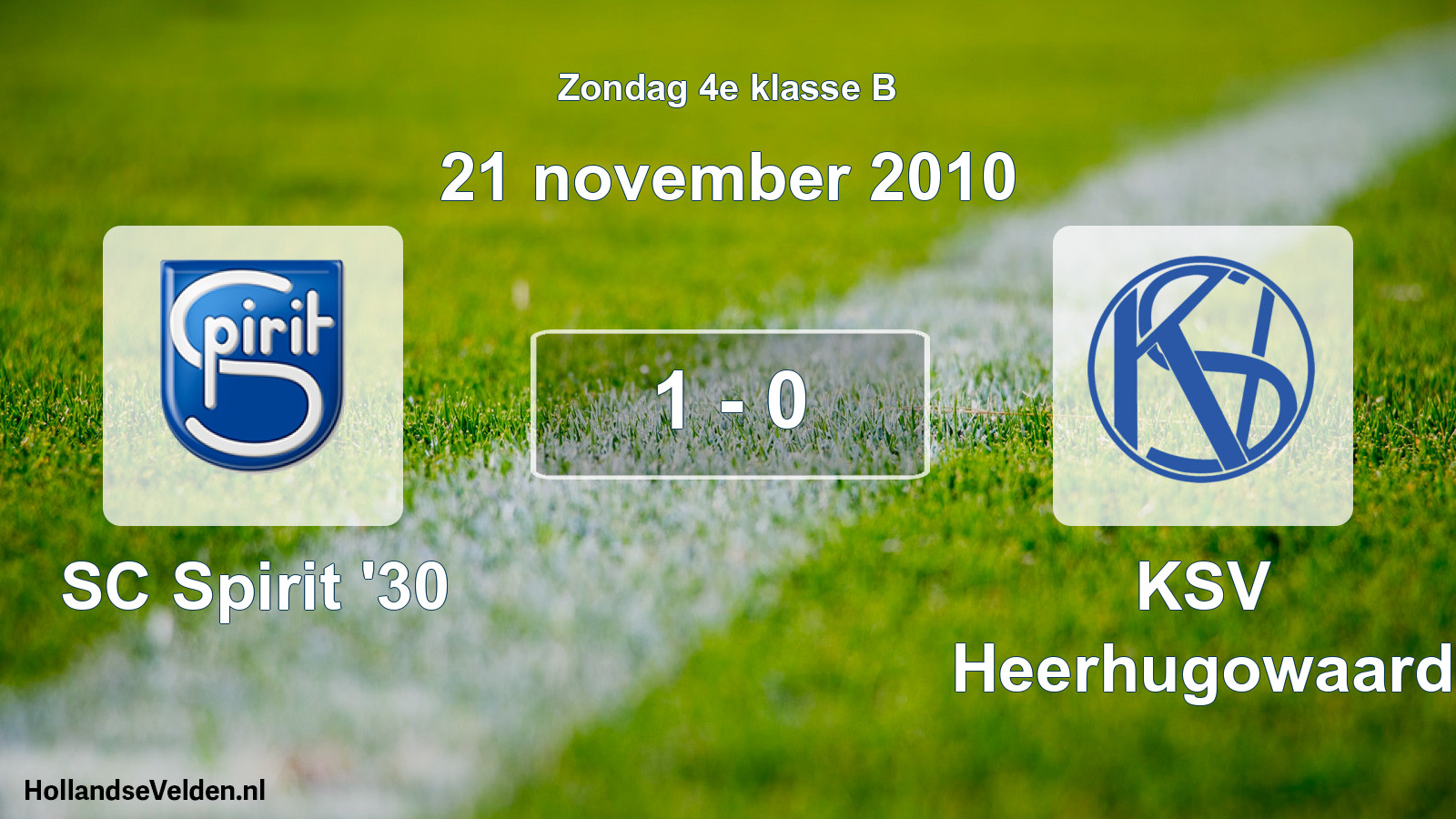Total number of matches played: SC Spirit '30 - KSV Heerhugowaard 1 - 0 (21 November 2010)
