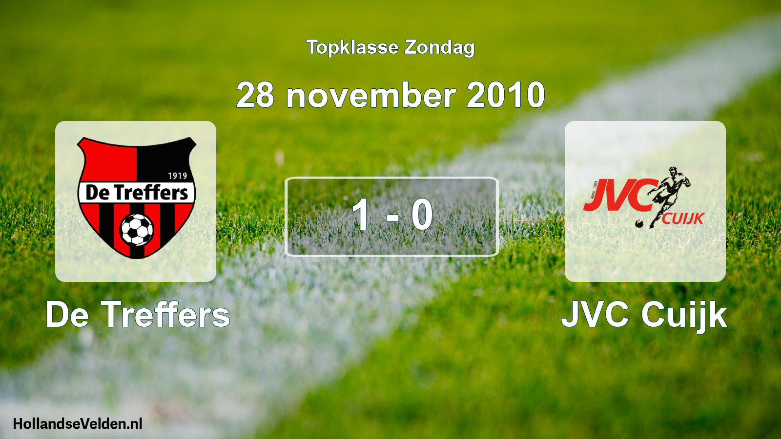 Total number of matches played: De Treffers - JVC Cuijk 1 - 0 (28 November 2010)