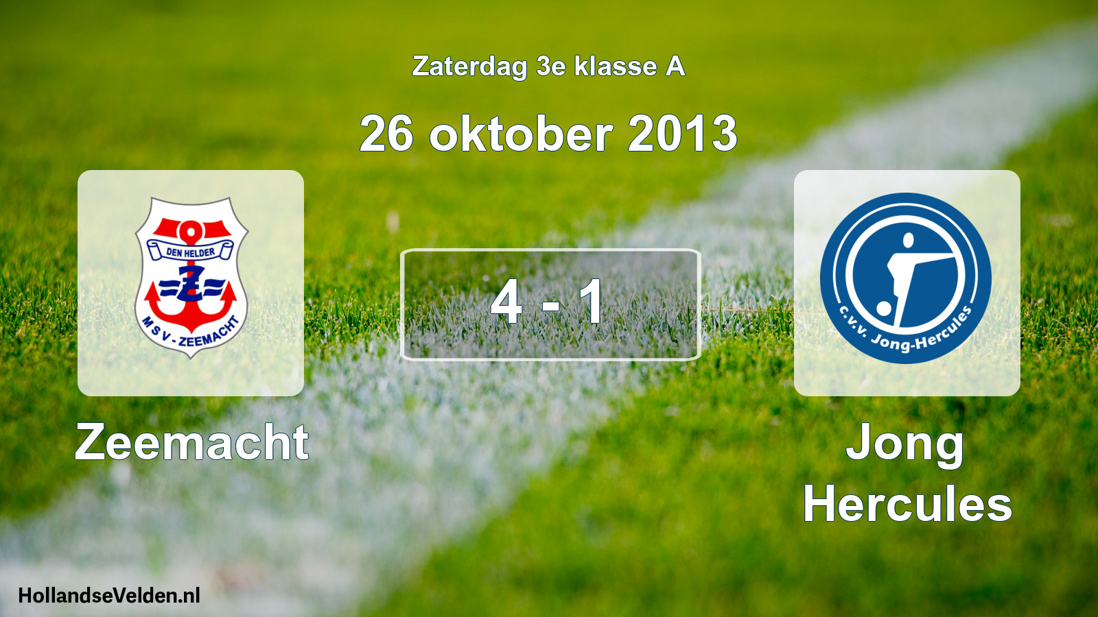 Total number of matches played: Zeemacht - Jong Hercules 4 - 1 (26 October 2013)