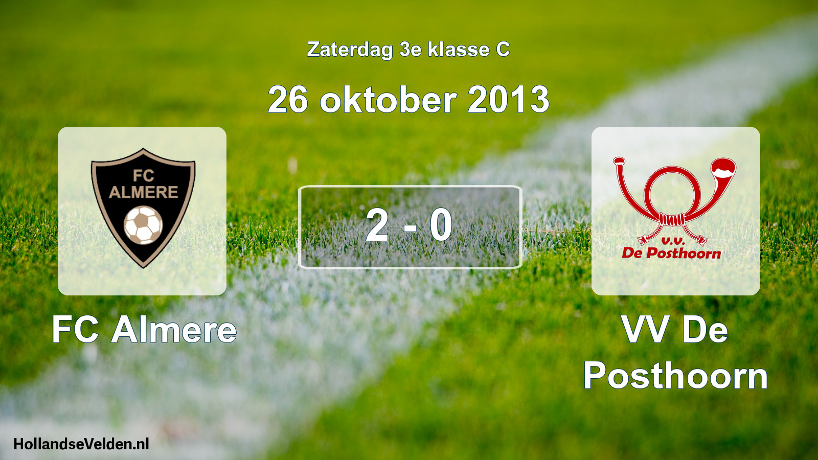 Total number of matches played: FC Almere - VV De Posthoorn 2 - 0 (26 October 2013)
