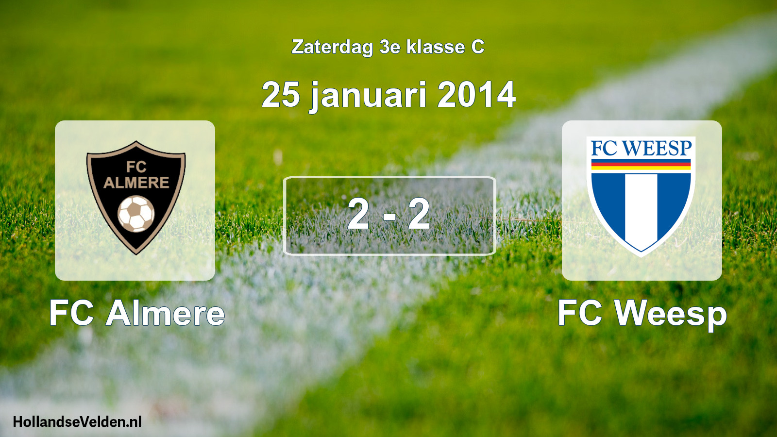 Total number of matches played: FC Almere - FC Weesp 2 - 2 (25 January 2014)