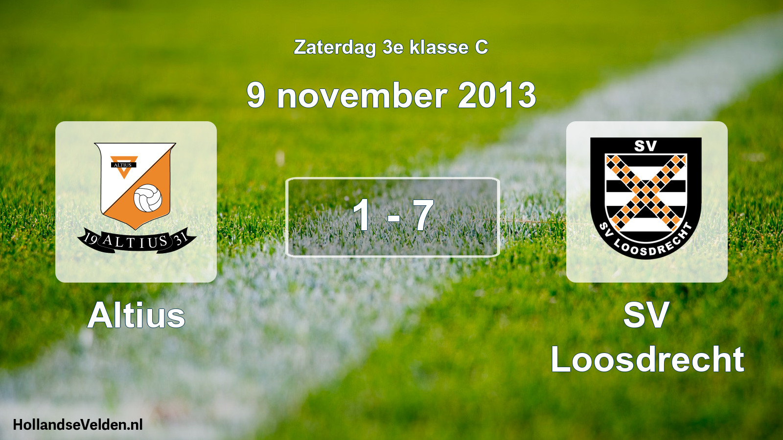 Total number of matches played: Altius - SV Loosdrecht 1 - 7 (9 November 2013)