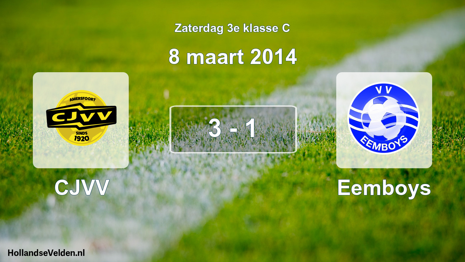 Total number of matches played: CJVV - Eemboys 3 - 1 (8 March 2014)