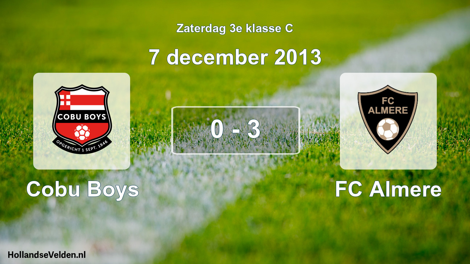 Total number of matches played: Cobu Boys - FC Almere 0 - 3 (7 December 2013)