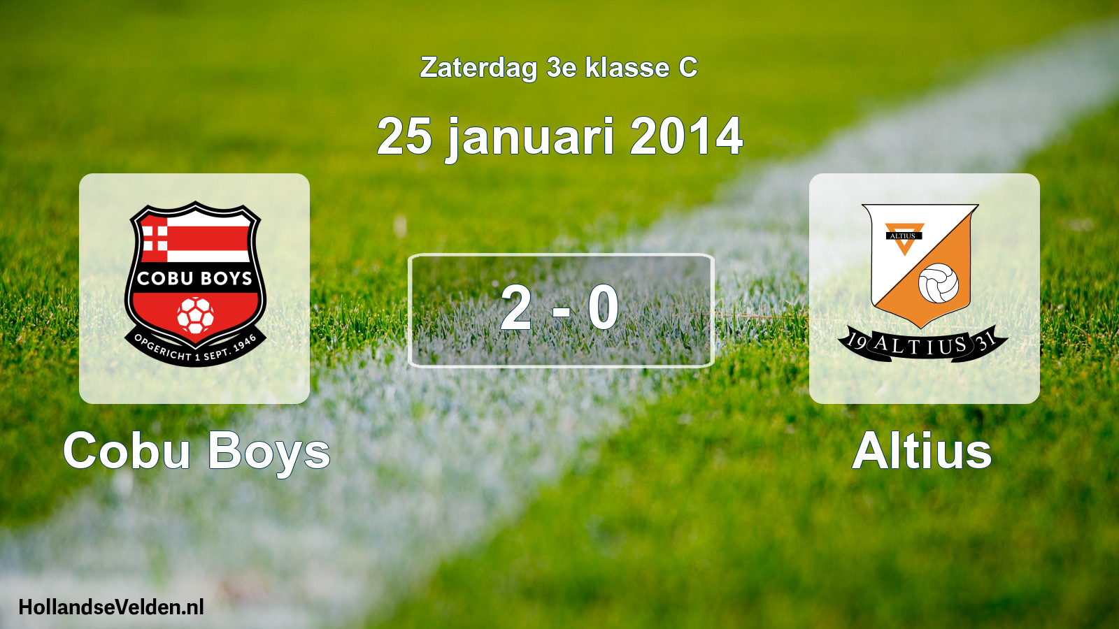 Total number of matches played: Cobu Boys - Altius 2 - 0 (25 January 2014)