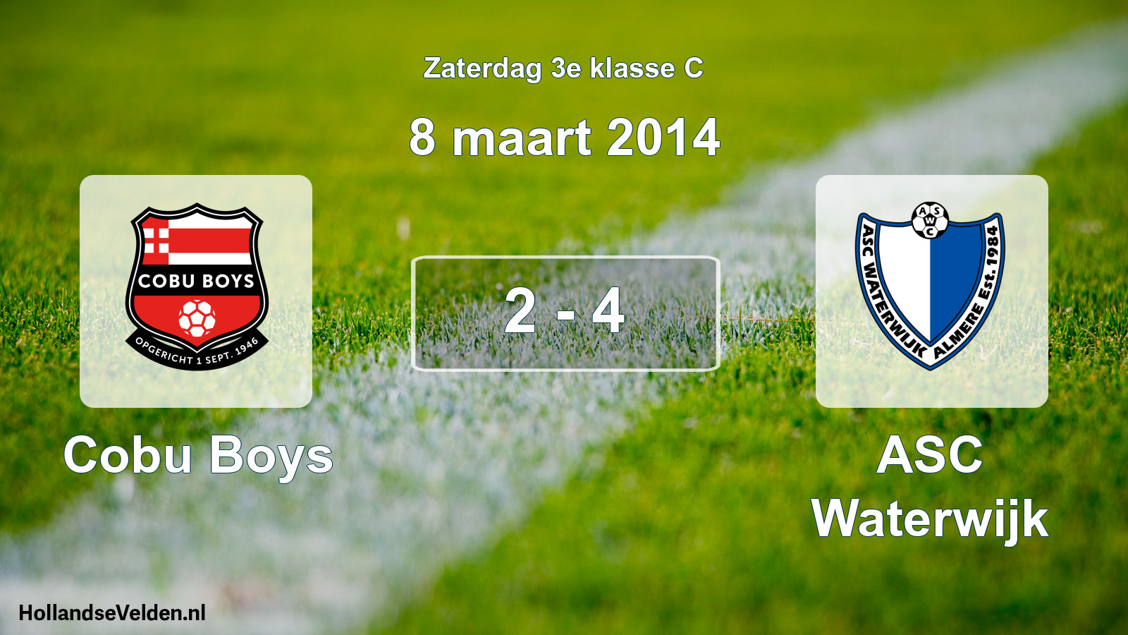Total number of matches played: Cobu Boys - ASC Waterwijk 2 - 4 (8 March 2014)