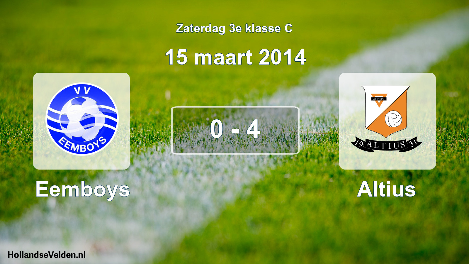 Total number of matches played: Eemboys - Altius 0 - 4 (15 March 2014)