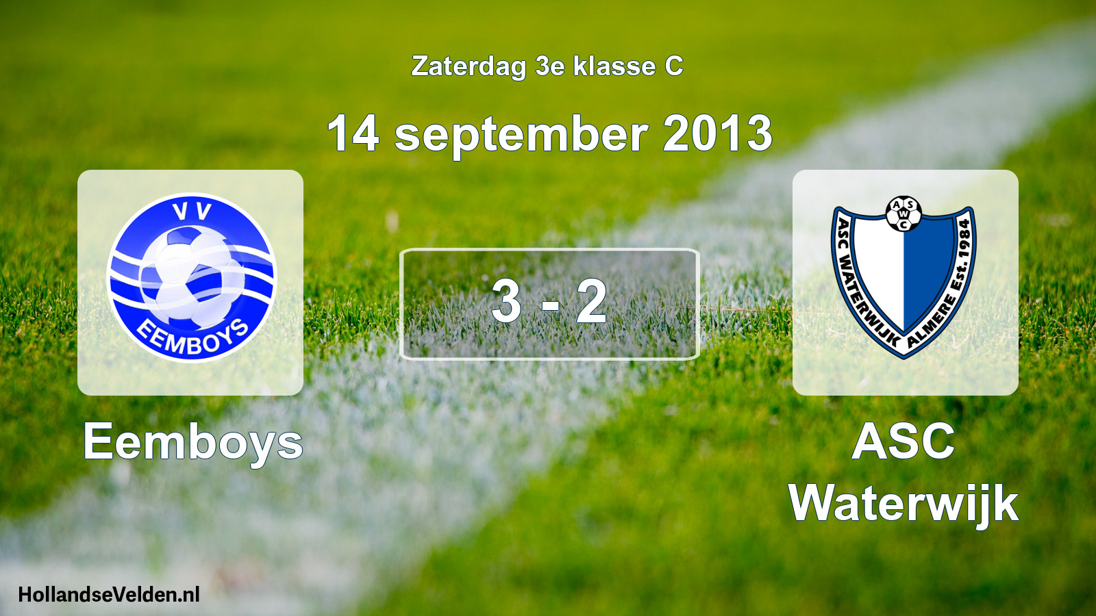Total number of matches played: Eemboys - ASC Waterwijk 3 - 2 (14 September 2013)
