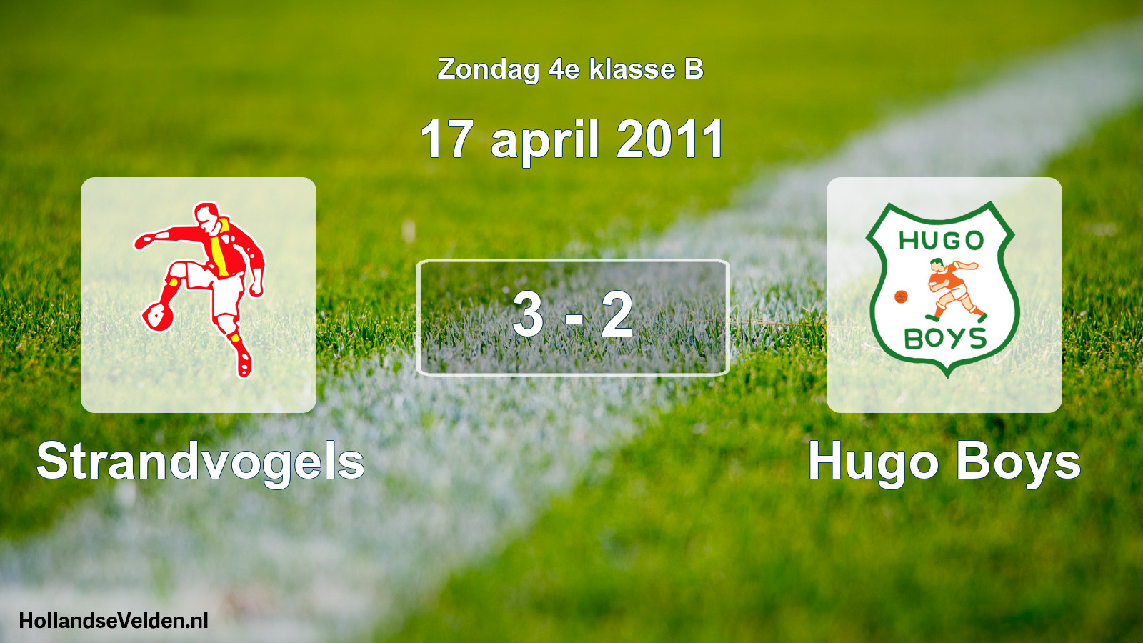 Total number of matches played: Strandvogels - Hugo Boys 3 - 2 (17 April 2011)