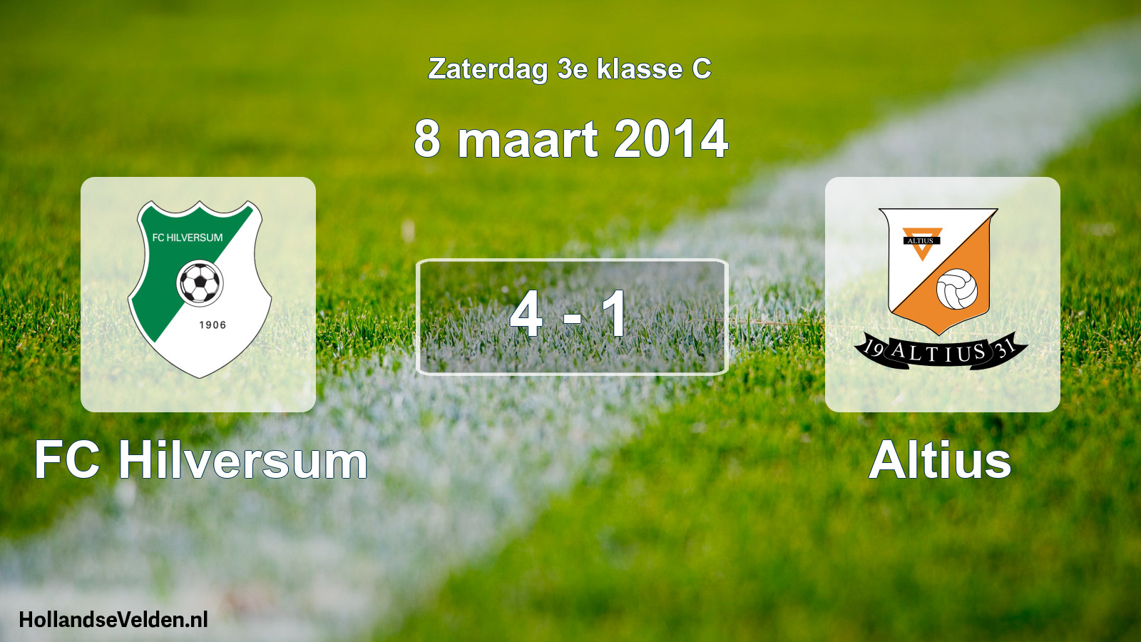 Total number of matches played: FC Hilversum - Altius 4 - 1 (8 March 2014)