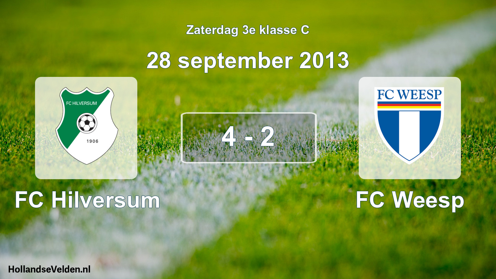 Total number of matches played: FC Hilversum - FC Weesp 4 - 2 (28 September 2013)
