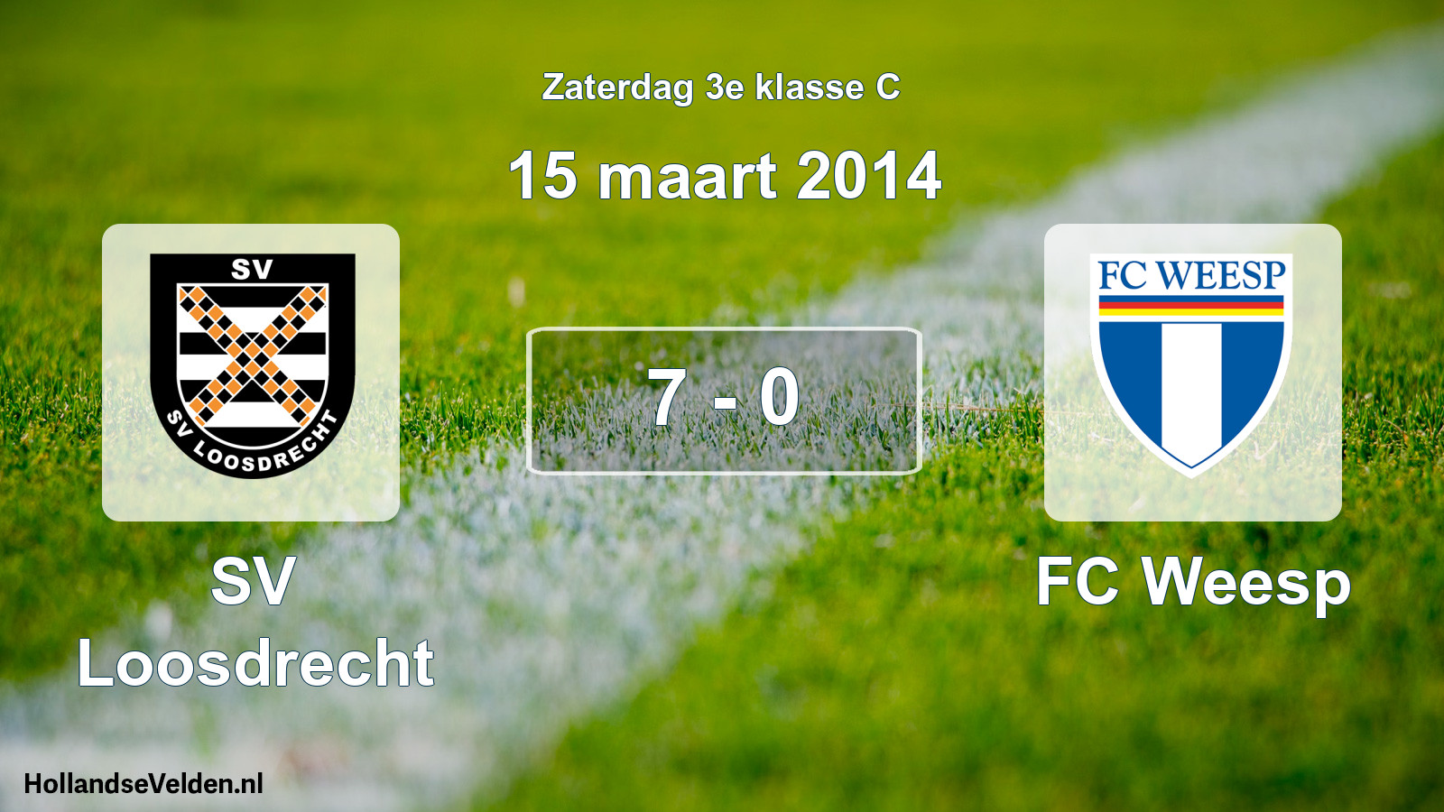 Total number of matches played: SV Loosdrecht - FC Weesp 7 - 0 (15 March 2014)