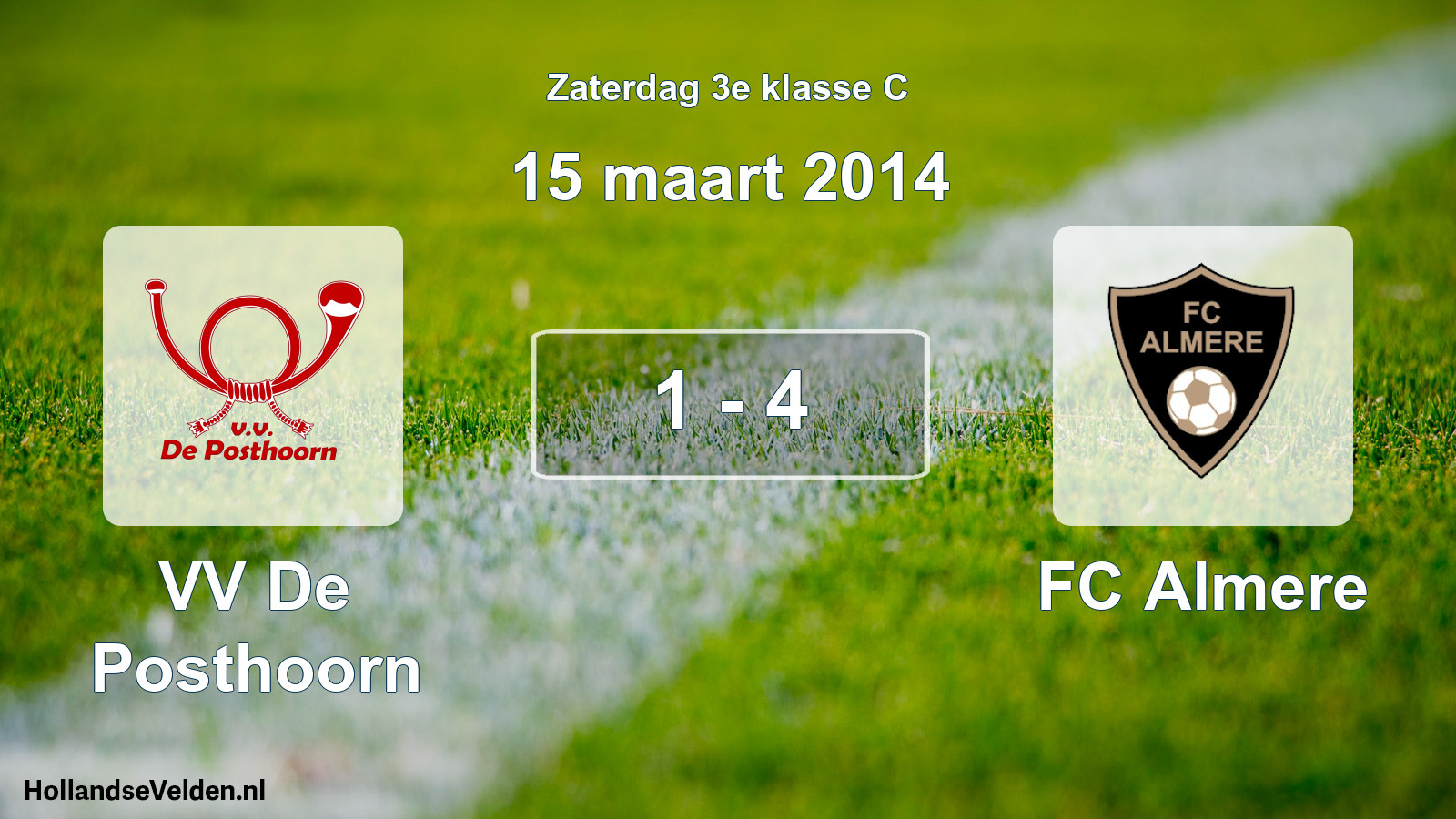 Total number of matches played: VV De Posthoorn - FC Almere 1 - 4 (15 March 2014)