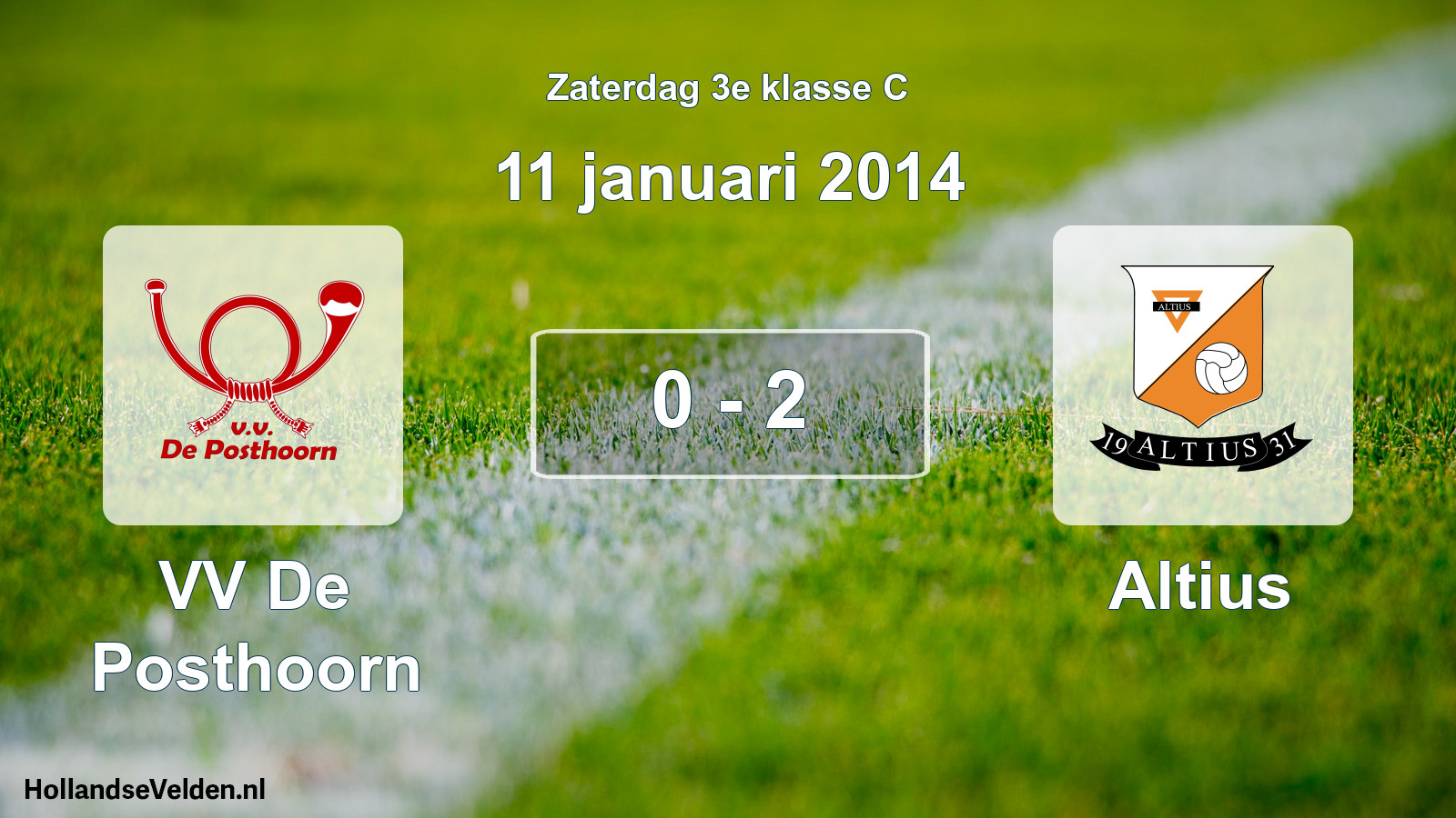 Total number of matches played: VV De Posthoorn - Altius 0 - 2 (11 January 2014)