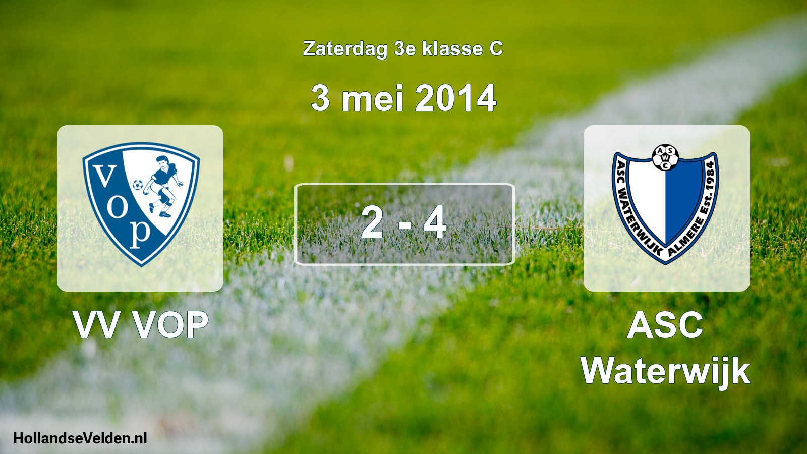 Total number of matches played: VV VOP - ASC Waterwijk 2 - 4 (3 May 2014)