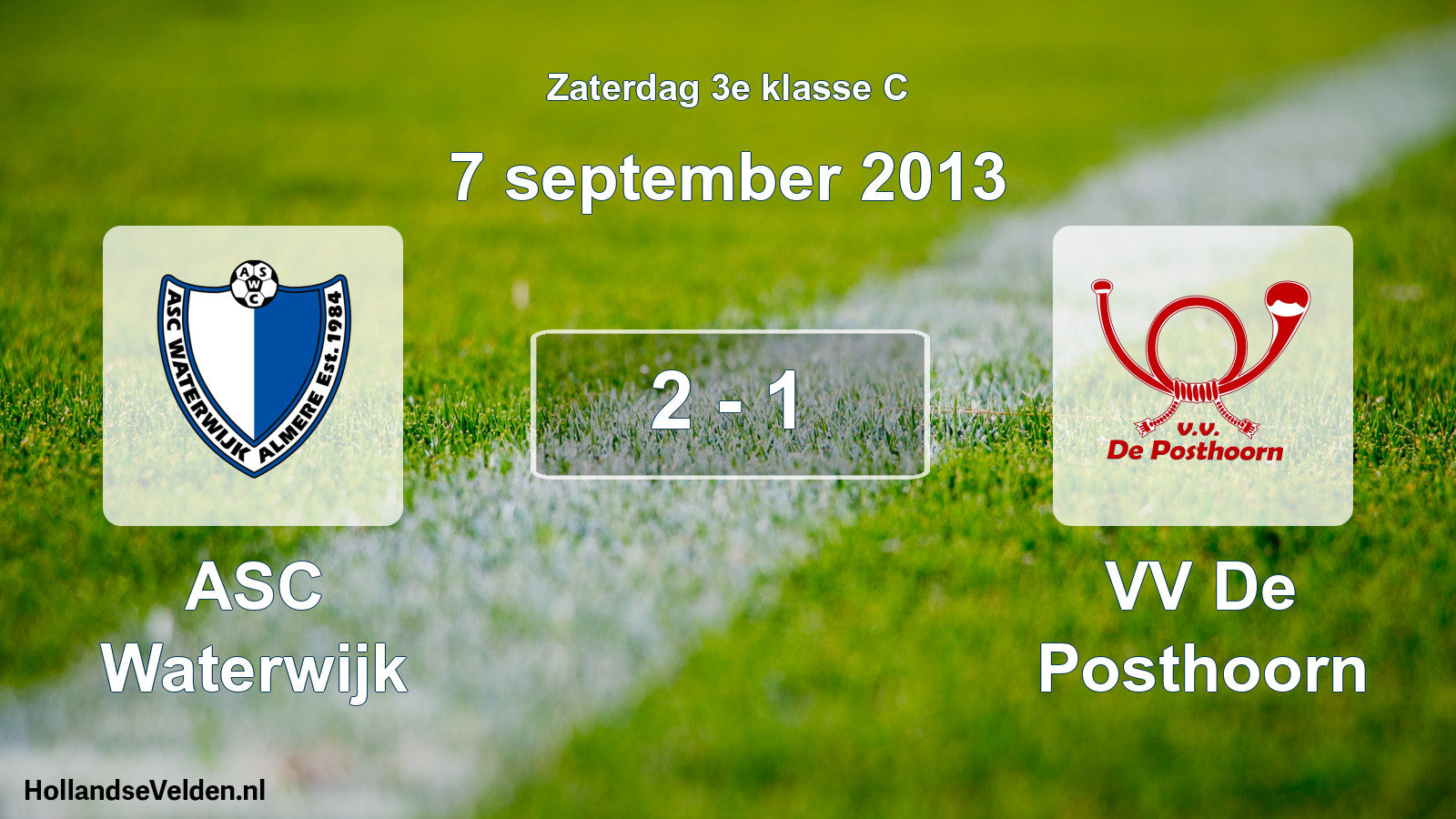 Total number of matches played: ASC Waterwijk - VV De Posthoorn 2 - 1 (7 September 2013)